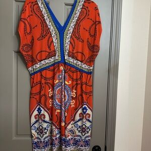 Style & Co. Blue and Orange Floral Summer Dress